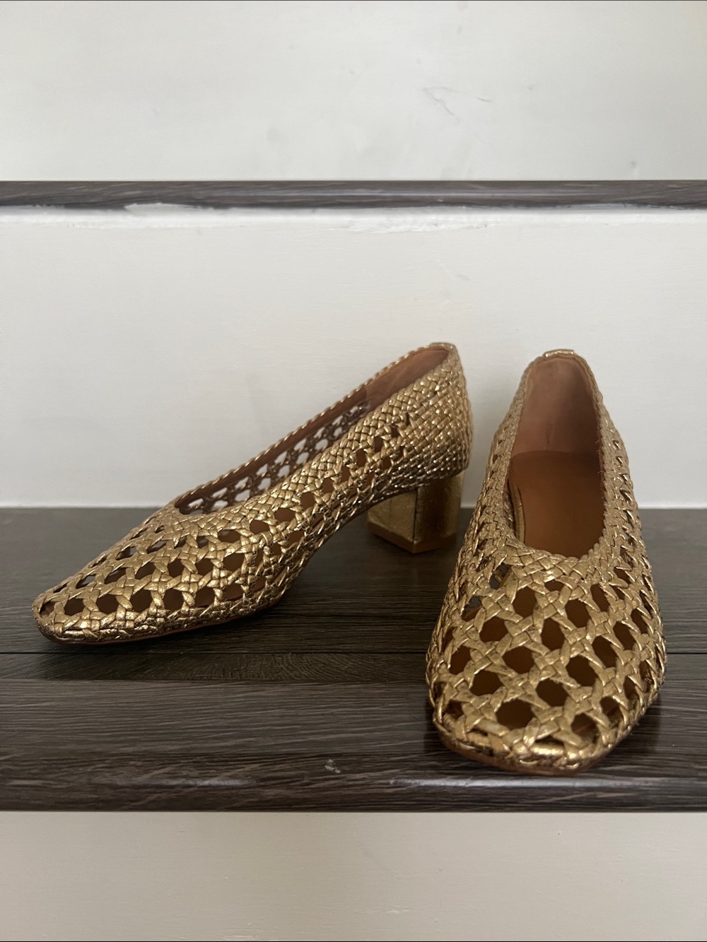 Sezane - Gold Laura braided low heels
